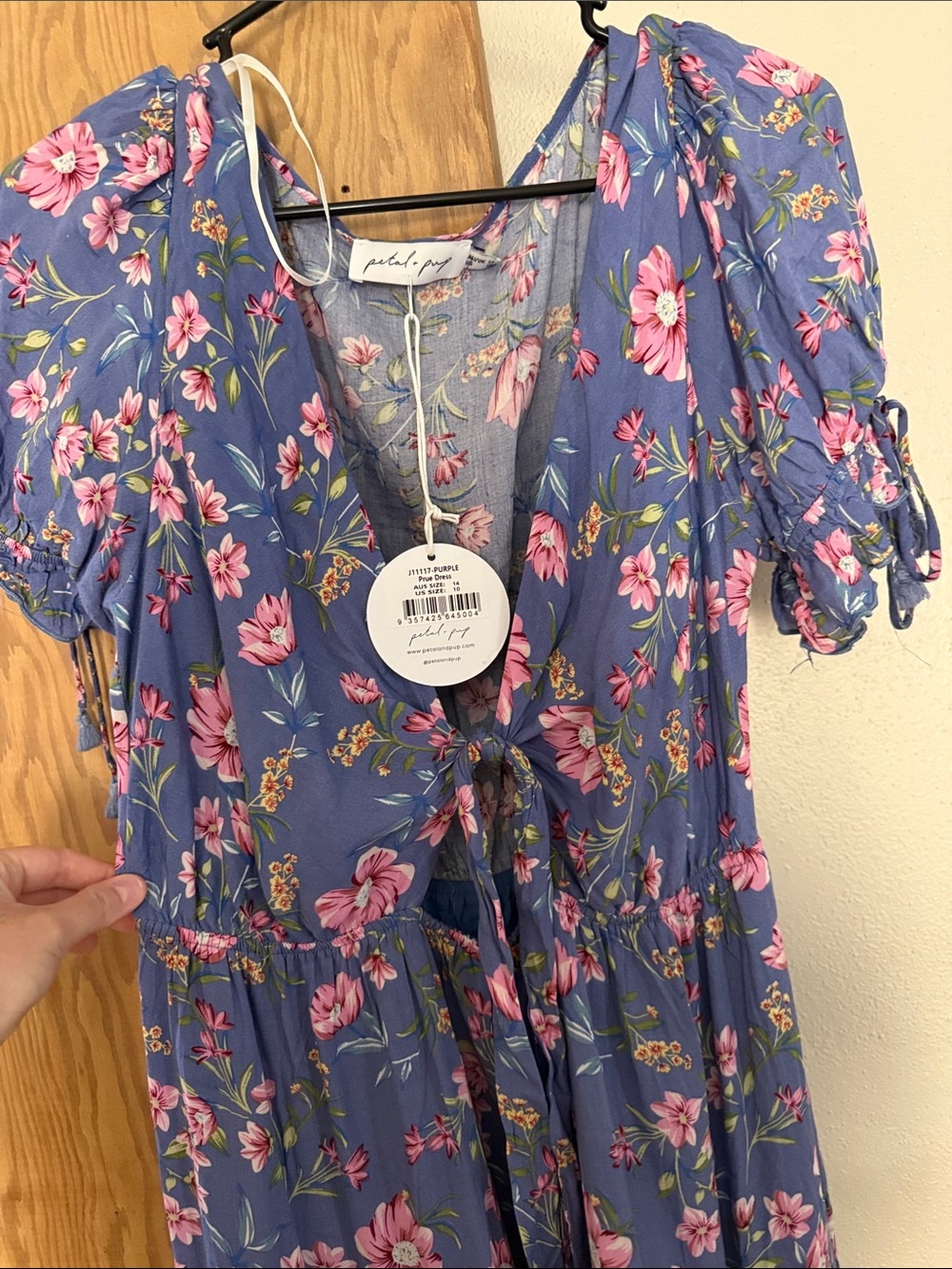 Petal & Pup Blue Floral Maxi Dress with Pink Blooms - Picture 2 of 2